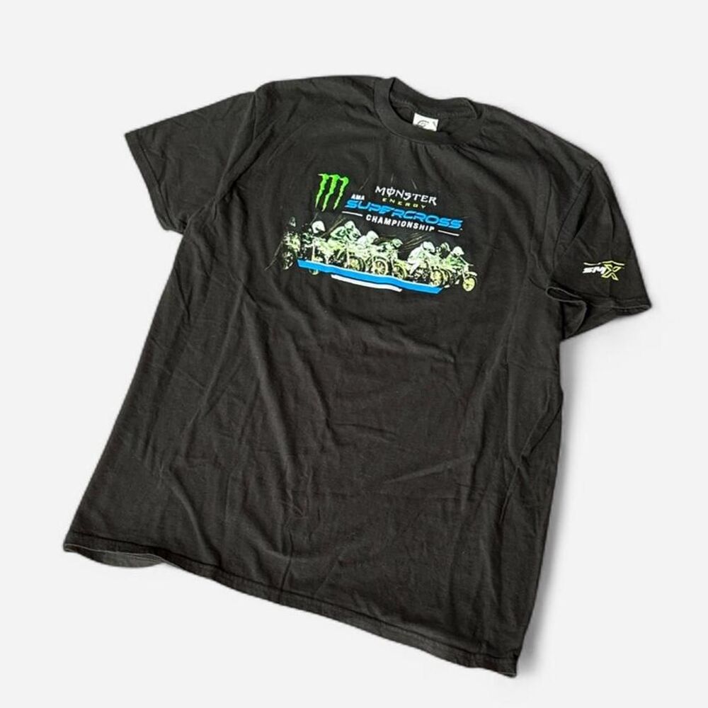 Monster Energy motocross racing tour y2k vtg 00s tee shirt